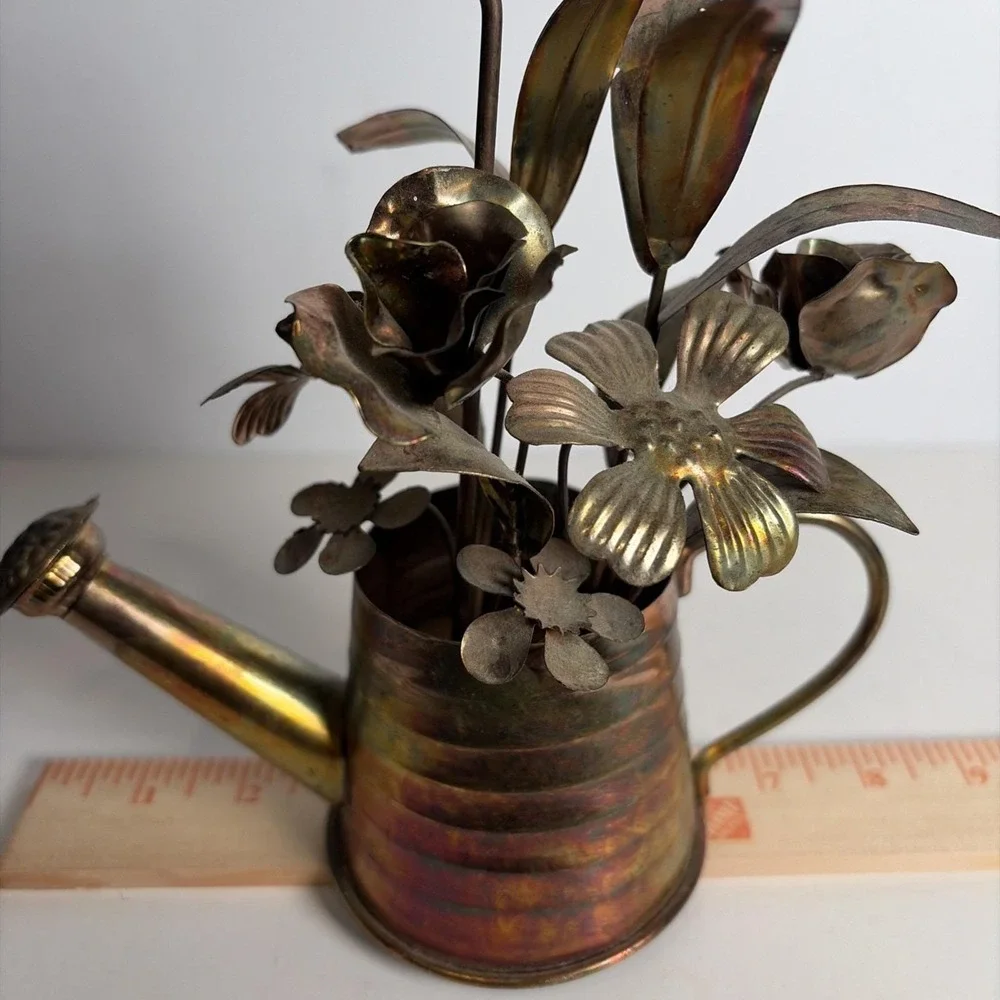 VTG Berkeley Copper Watering Can Floral Butterfly Music Box 